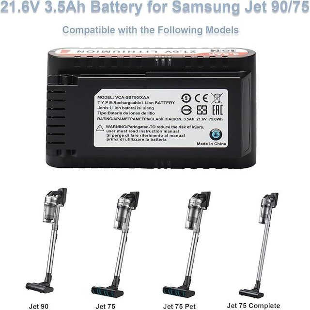 MXJFYY Batería 21,6V 3,5Ah Samsung Jet 75 90