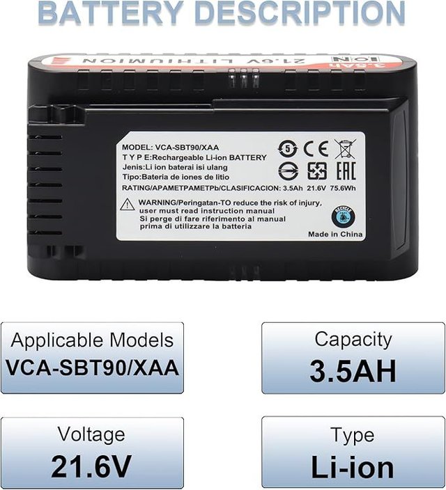 MXJFYY Batería 21,6V 3,5Ah Samsung Jet 75 90
