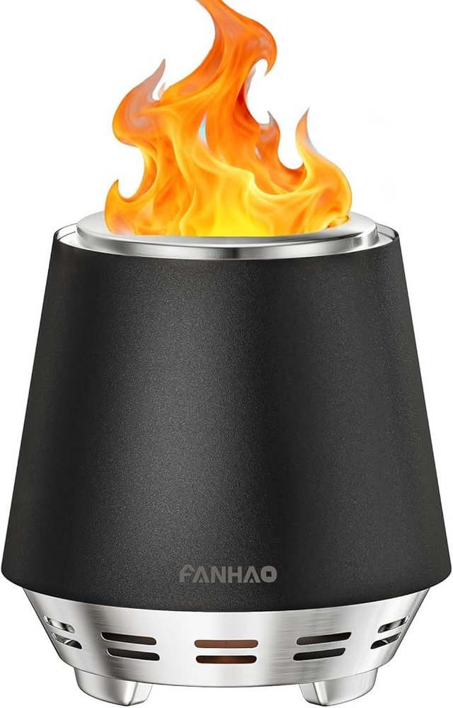 FANHAO Brasero Exteriores sin Humo Acero Negro