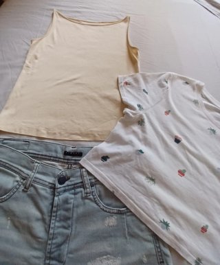 Set Top e Shorts Jeans Donna