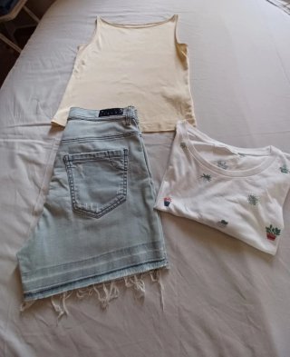 Set Top e Shorts Jeans Donna