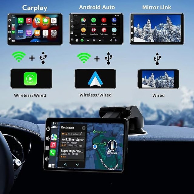 XINROAM Pantalla Coche 7'' CarPlay y Android Auto