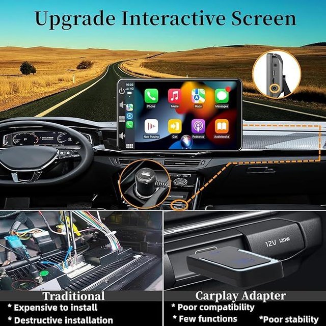 XINROAM Pantalla Coche 7'' CarPlay y Android Auto