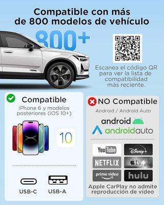 Lepwings Adaptador Carplay inalámbrico