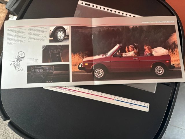 Catálogo Volkswagen Golf 1 Cabriolet 1985