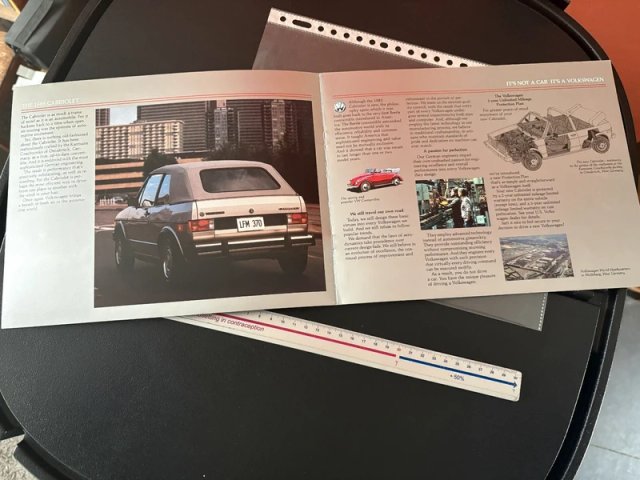 Catálogo Volkswagen Golf 1 Cabriolet 1985