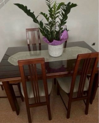Conjunto 6 Sillas Madera Tapizadas Beige