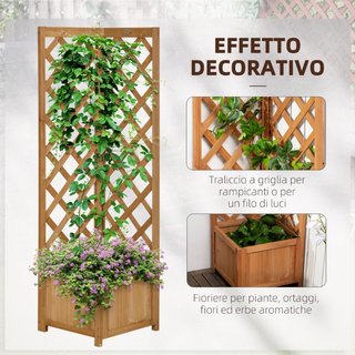 Fioriera da Giardino in Legno di Abete Marrone con