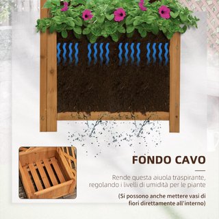 Fioriera da Giardino in Legno di Abete Marrone con