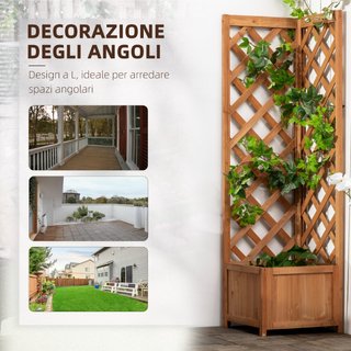 Fioriera da Giardino in Legno di Abete Marrone con