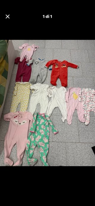 Lotto pigiami bimba 3-12 mesi