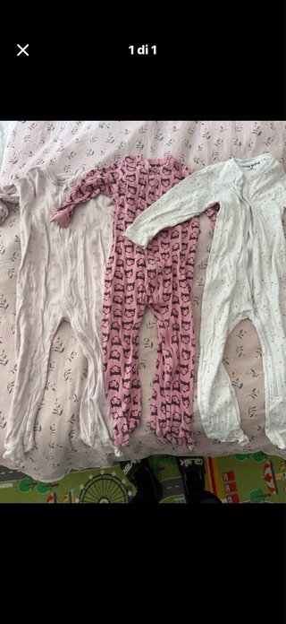 3 pigiami bimba zip taglia 98 cm