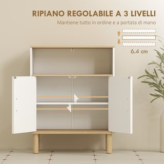 Mobile Bagno Autoportante con Ripiano Regolabile,