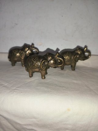 Figuras elefantes étnicos hindúes antiguas metal