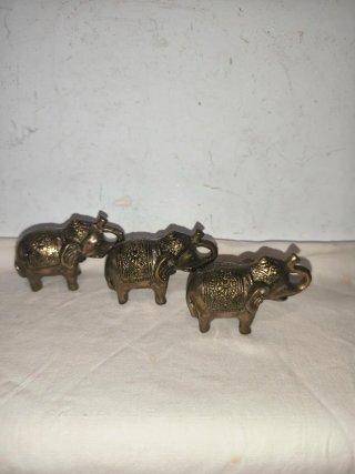 Figuras elefantes étnicos hindúes antiguas metal