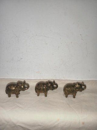 Figuras elefantes étnicos hindúes antiguas metal