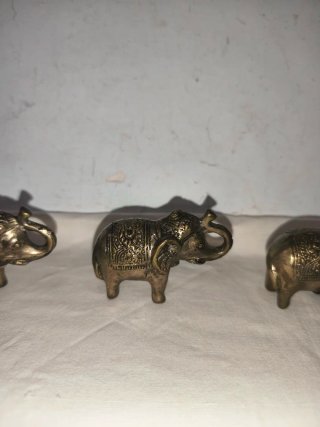 Figuras elefantes étnicos hindúes antiguas metal