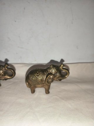 Figuras elefantes étnicos hindúes antiguas metal
