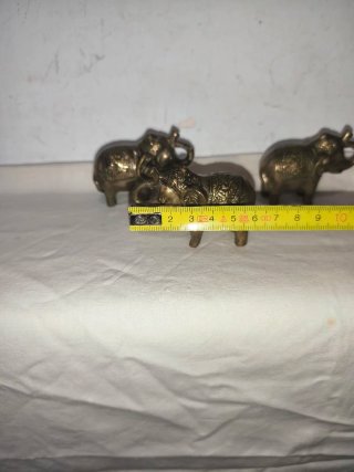 Figuras elefantes étnicos hindúes antiguas metal