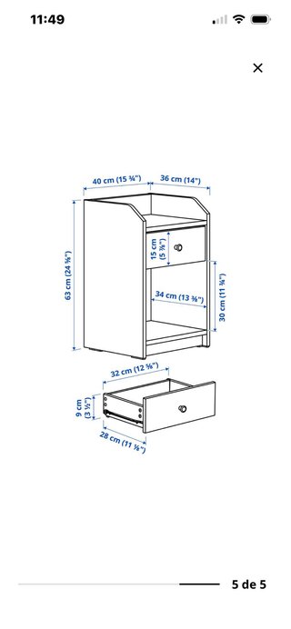 Mesita de noche IKEA blanca