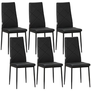 Set di 6 Sedie da Pranzo Moderne con Schienale Alt