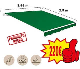 TOLDO FACHADA VERDE ALUMINIO BLANCO
