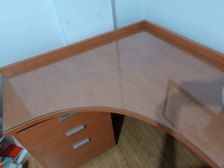 Mesa de oficina Rinconera Madera y Cristal