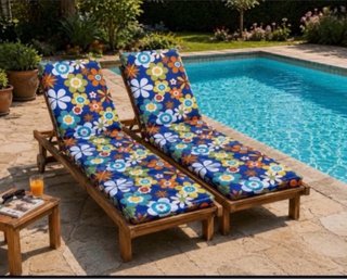 Conjunto 2 Cojines Tumbona Flores