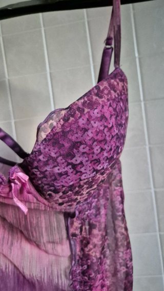 Top lingerie viola e rosa taglia unica