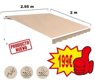 TOLDO FACHADA BEIGE ALUMINO BLANCO