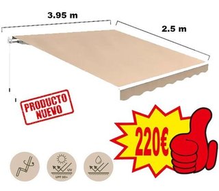 TOLDO FACHADA BEIGE ALUMINO BLANCO