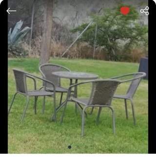 Conjunto mesa y 2 sillas jardín