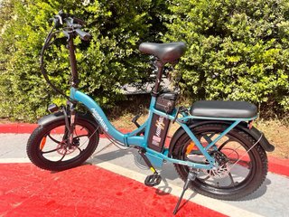 Bicicleta Eléctrica Plegable Azul