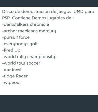 UMD Demo Disc PSP Juegos