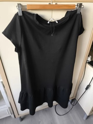 Vestido negro manga corta mujer.sin estrenar