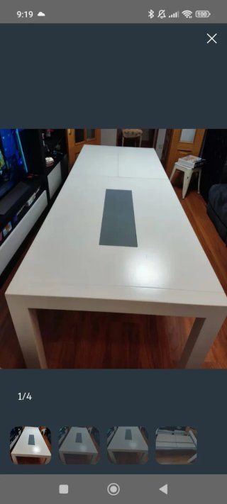Mesa de comedor blanca y gris