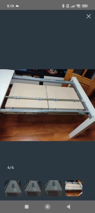Mesa de comedor blanca y gris
