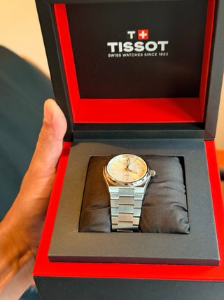 Tissot PRX 35 mm Cuarzo Esfera Blanca y Bronce