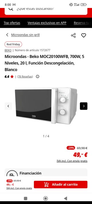 Microondas Beko Blanco