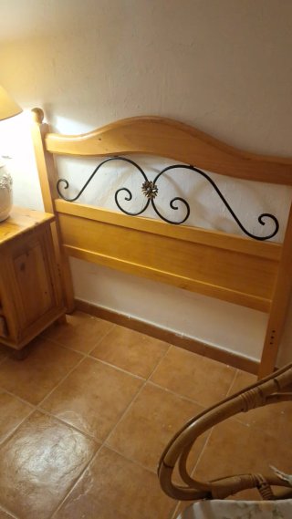 Cabecero de cama 105 cm madera y metal