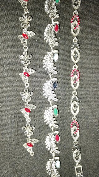 Pulseras Plata Cristales Tipo Diamantes