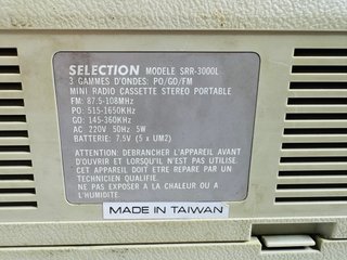 Radio Cassette Selection SRR-3000L 80s