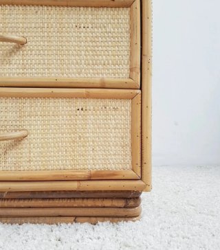 Mueble auxiliar de Bambú. Vintage, 80s.