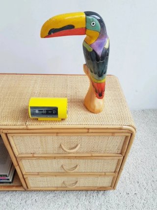 Mueble auxiliar de Bambú. Vintage, 80s.