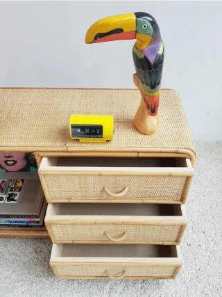 Mueble auxiliar de Bambú. Vintage, 80s.