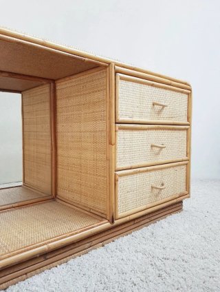 Mueble auxiliar de Bambú. Vintage, 80s.