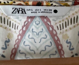 Vestido largo de mandaga la estampado Zara Talla L