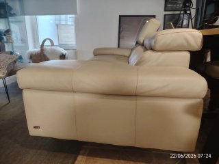 Sofá 2 plazas piel beige