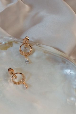Pendientes Vintage Chapado Oro 18k Circonitas