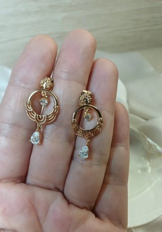 Pendientes Vintage Chapado Oro 18k Circonitas